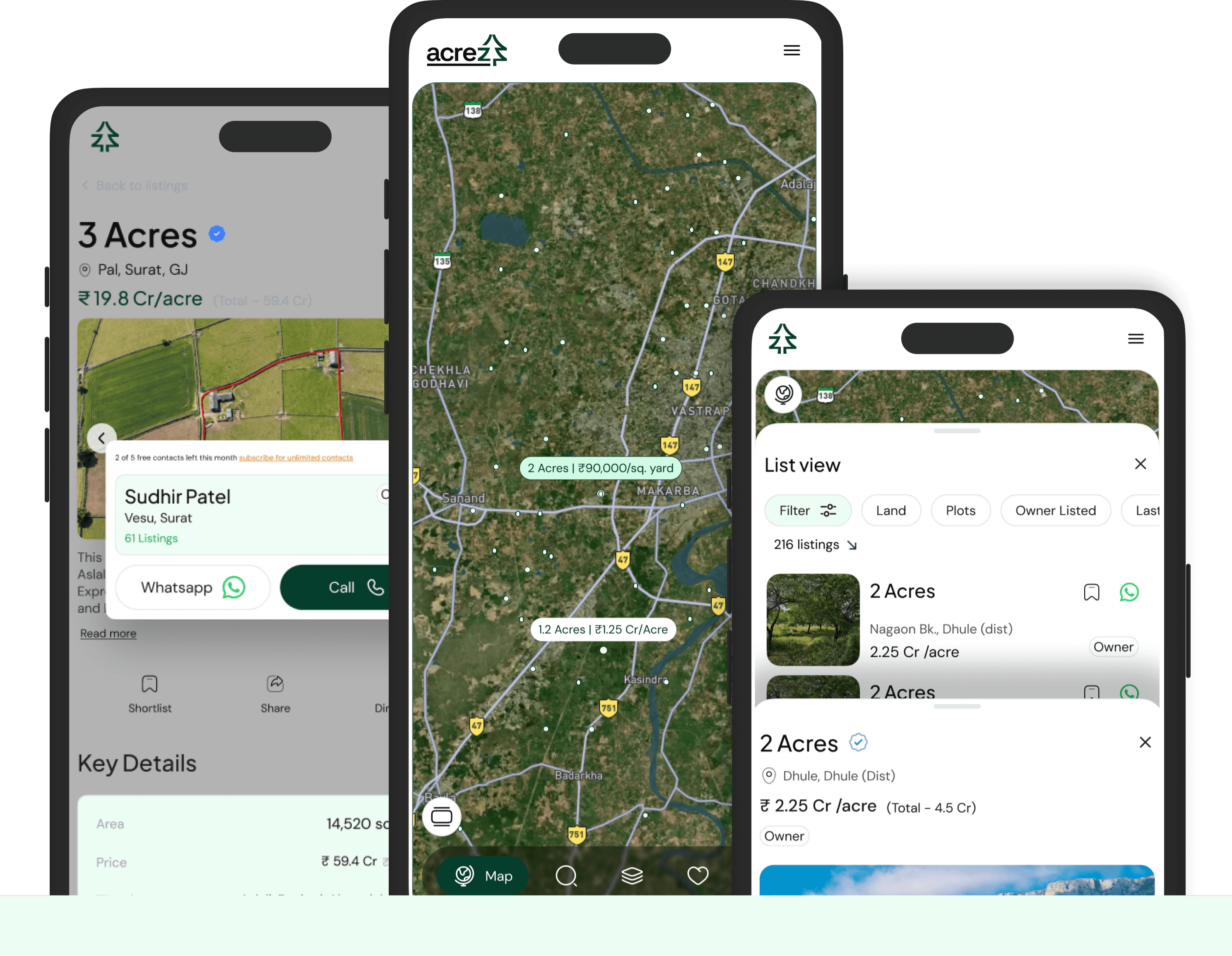 Acrez App Screens